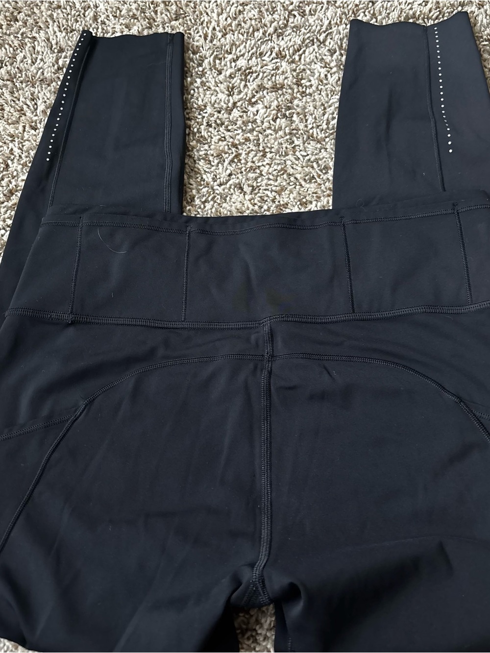 Black High-Waist Leggings with Subtle Stud Detail sz 10